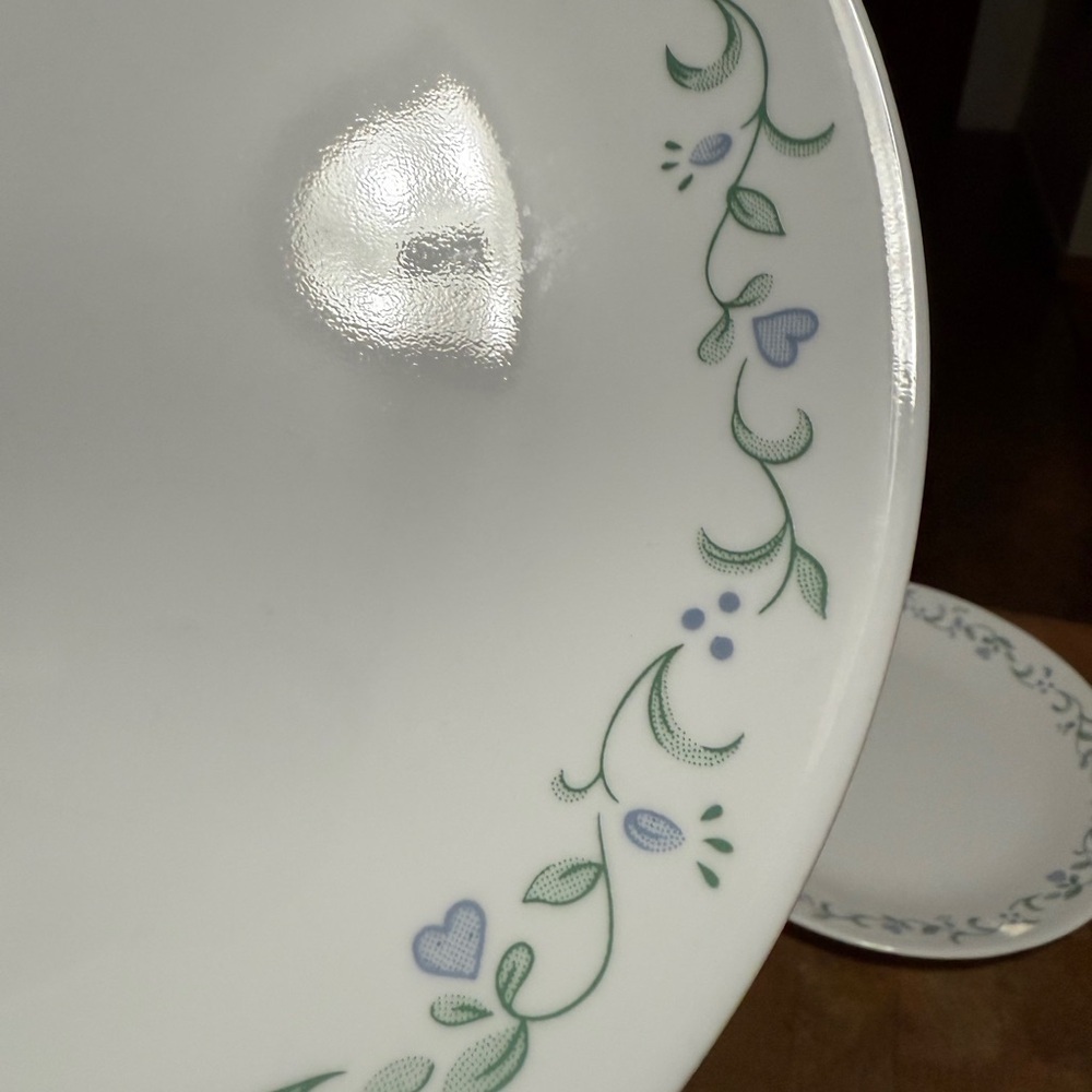 Corelle 10.25 White Dinner Plates Blue Country Cottage Floral Design set of 6 - Picture 13 of 16
